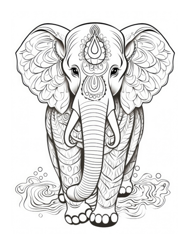 Free Printable Majestic Marvel - Elephant Coloring Page For Kids And Adults