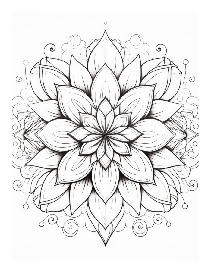 Free Flowers Coloring Page 15