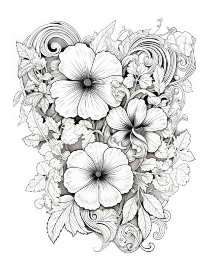 Free Flowers Coloring Page 21