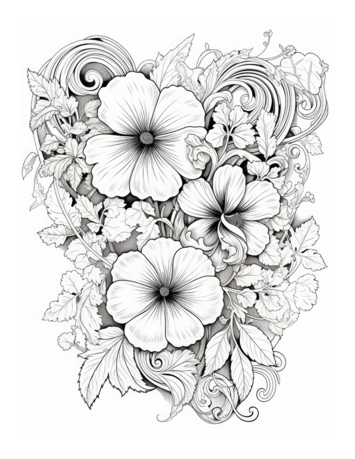 Free Flowers Coloring Page 21