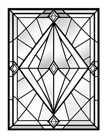 Free Geometric Shapes Stained Glass Coloring Page 11