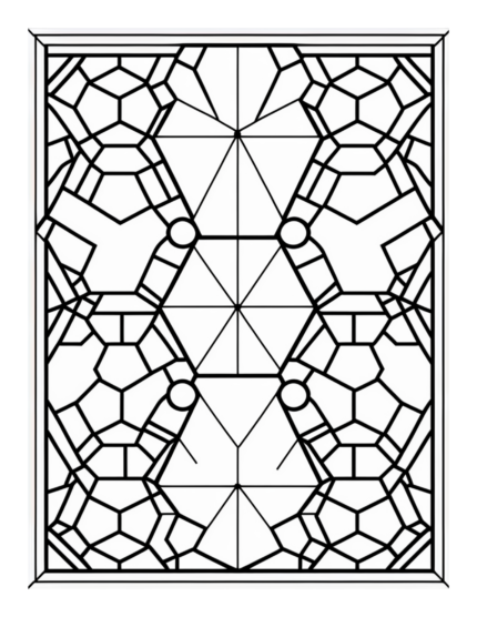 Free Geometric Shapes Stained Glass Coloring Page 19