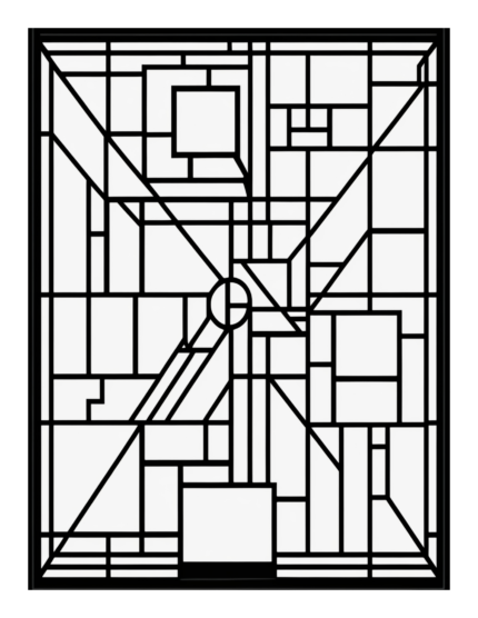 Free Geometric Shapes Stained Glass Coloring Page 31