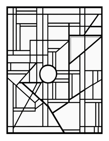Free Geometric Shapes Stained Glass Coloring Page 37
