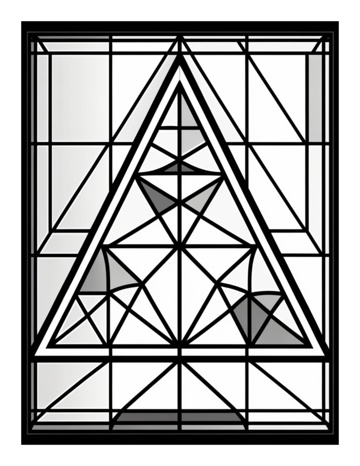 Free Geometric Shapes Stained Glass Coloring Page 39