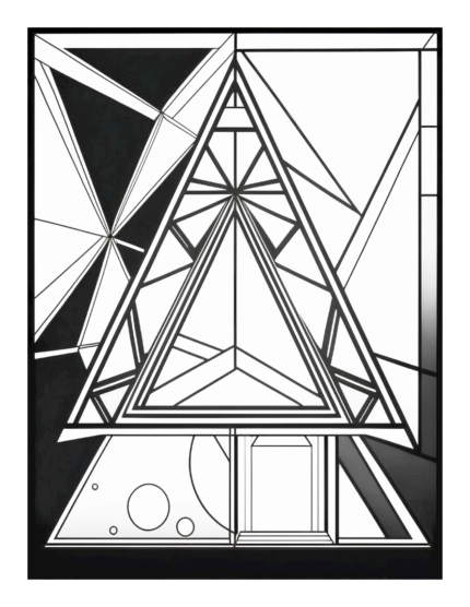 Free Geometric Shapes Stained Glass Coloring Page 53