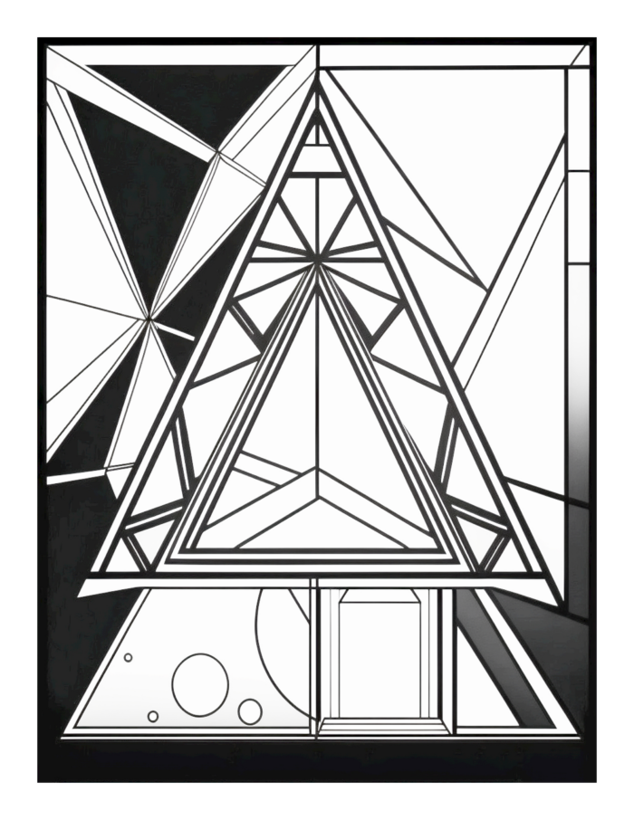 Free Geometric Shapes Stained Glass Coloring Page 53