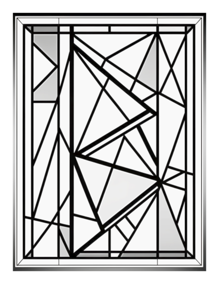 Free Geometric Shapes Stained Glass Coloring Page 63