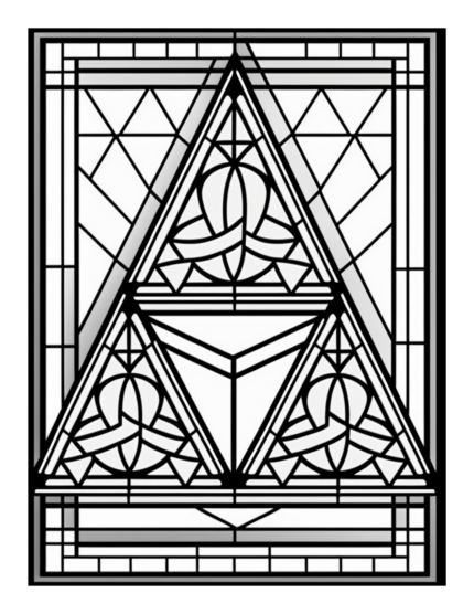 Free Geometric Shapes Stained Glass Coloring Page 75