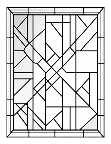 Free Triangle Geometric Stained Glass Coloring Page