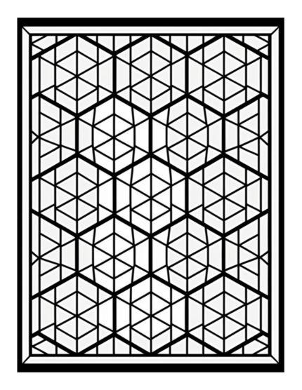 Free Hexagon Geometric Pattern Stained Glass Coloring Page
