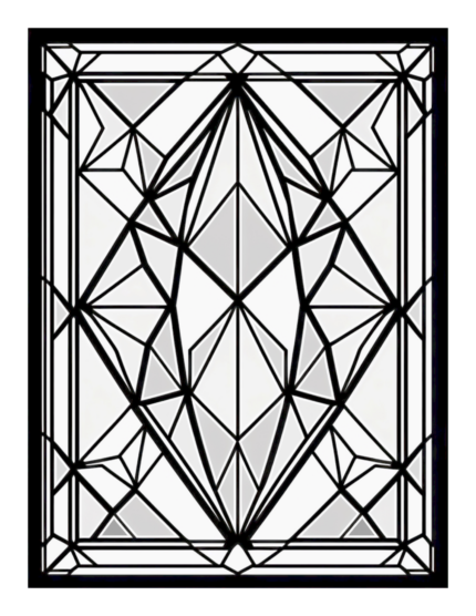 Free Geometric Diamond Stained Glass Coloring Page