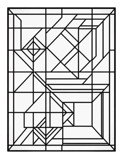 Crystal Kaleidoscope - Free Geometric Shapes Stained Glass Coloring Page
