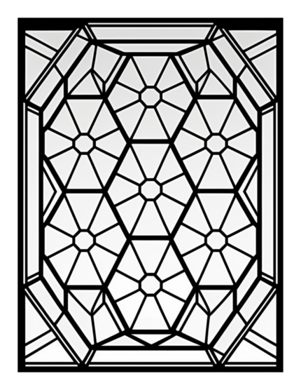 Free Geometric Hexagon Stained Glass Coloring Page