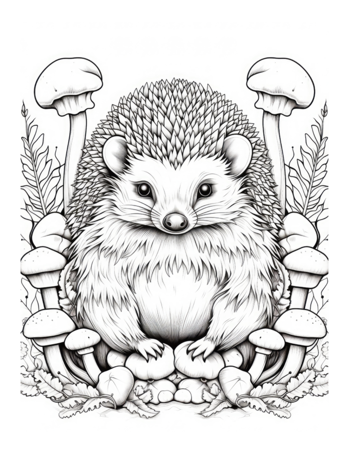 Free Hedgehog Coloring Page 59