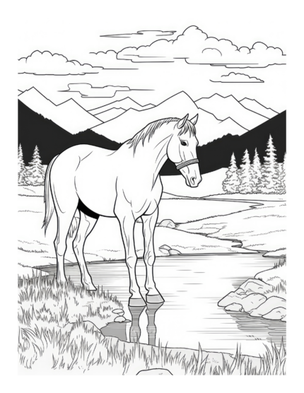 Free Horse Lovers Coloring Page 15