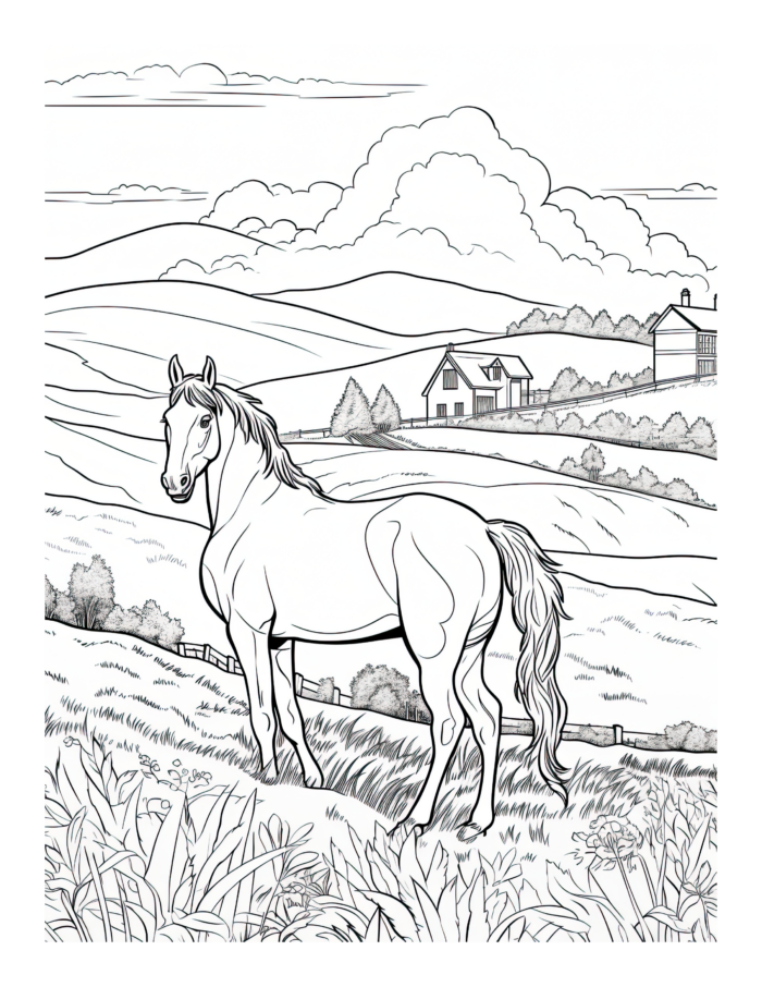 Free Horse Lovers Coloring Page 21