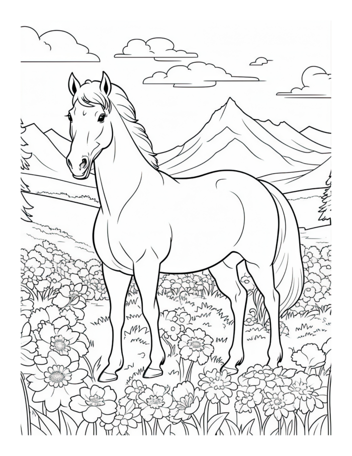 Free Horse Lovers Coloring Page 25