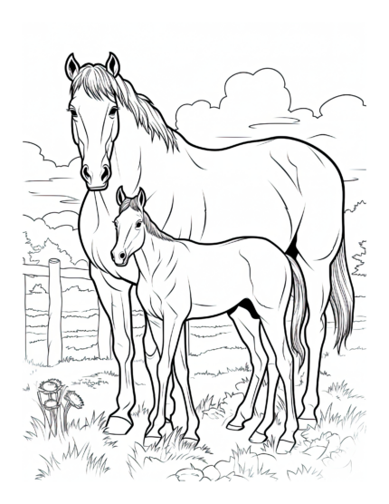 Free Horse Lovers Coloring Page 35