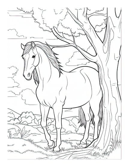 Free Horse Lovers Coloring Page 43