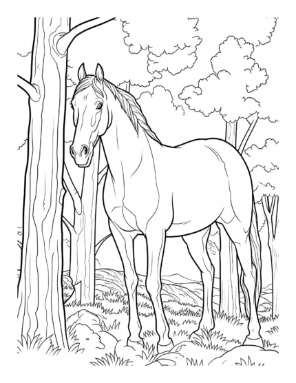 Free Horse Lovers Coloring Page 45