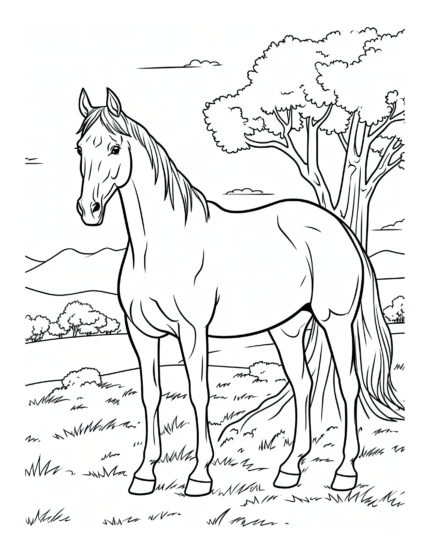 Free Horse Lovers Coloring Page 47