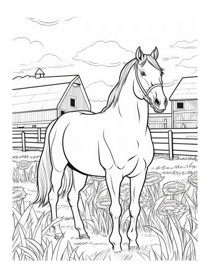 Free Horse Lovers Coloring Page 49