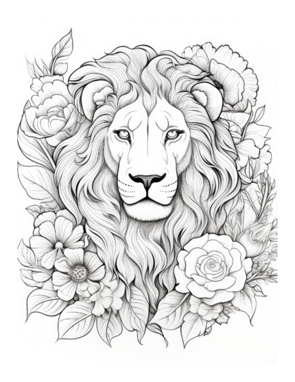 Free Lion's Stare Coloring Page