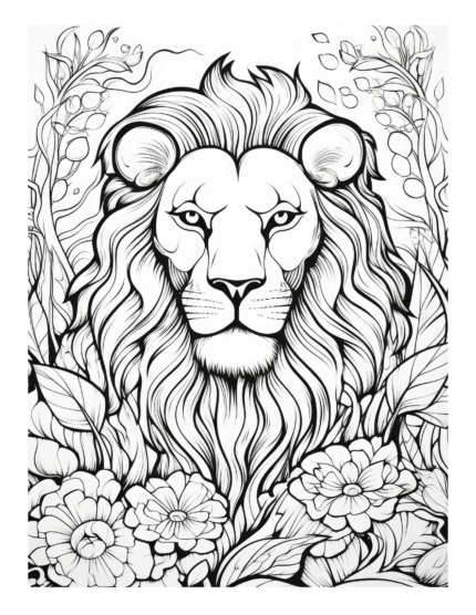 Free Serious Lion Coloring Page