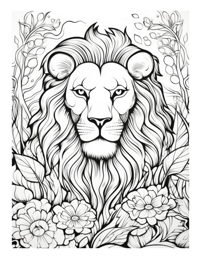 Free Serious Lion Coloring Page
