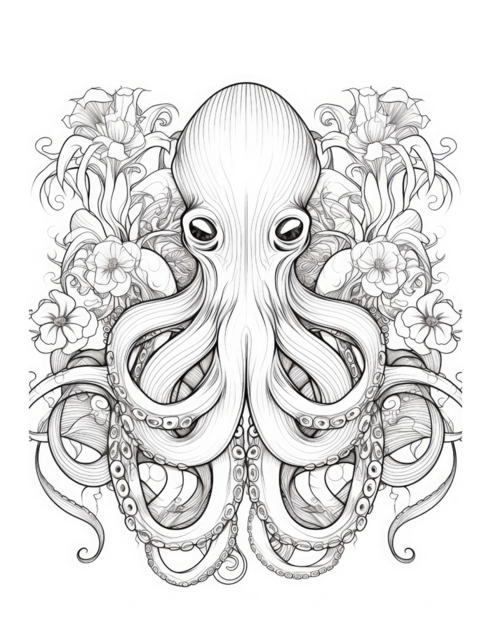Free Octopus Coloring Page