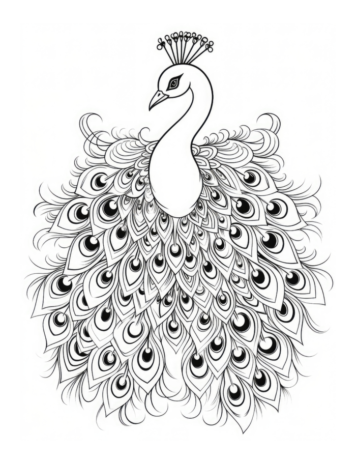 Free Peacock Coloring Page