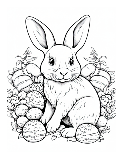 Free Rabbit Coloring Page