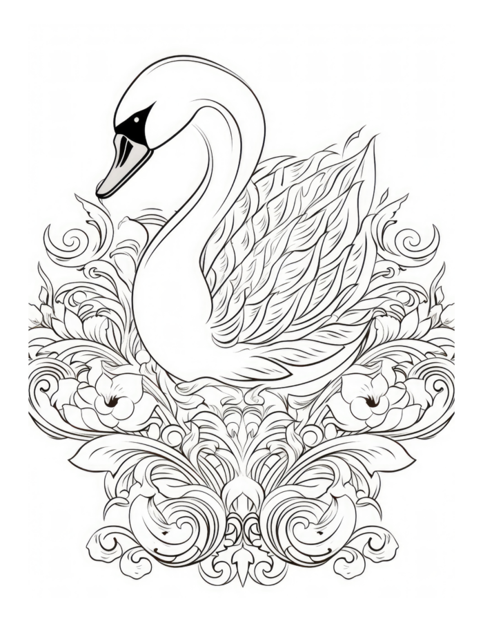 Free Swan Coloring Page
