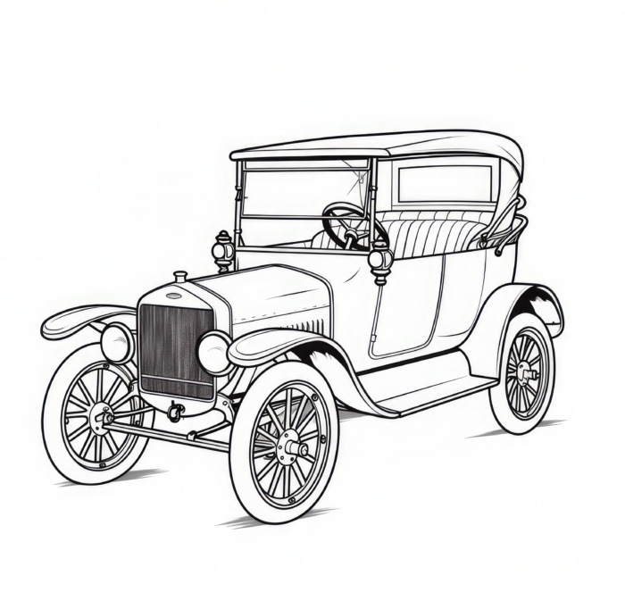 1919 Ford Model T Coloring Page