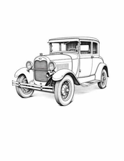 1928 Ford Model A Coloring Page