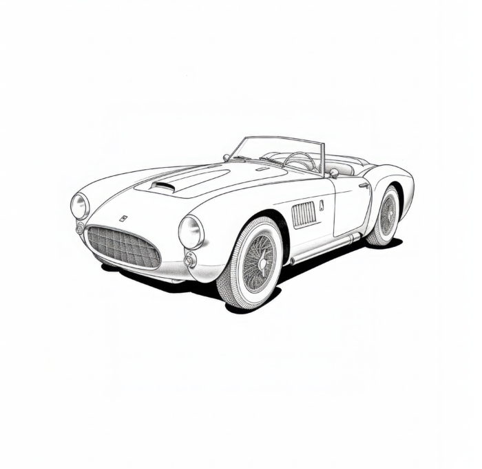 1957 Ferrari 625 TRC Spyder Coloring Pages