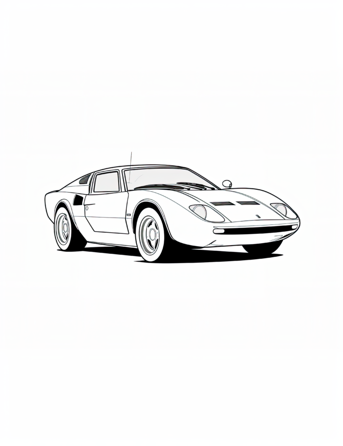 1970 Ferrari Pininfarina 512 S Modulo Coloring Page