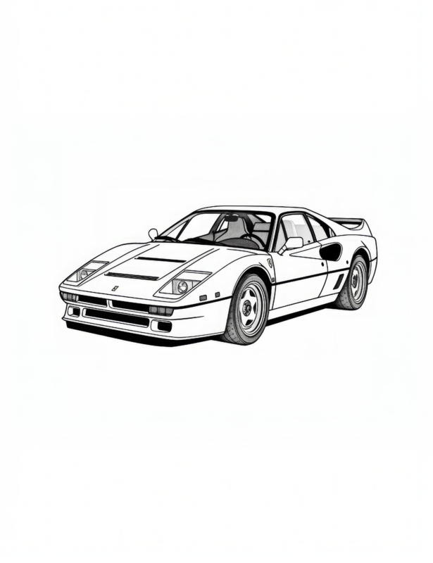 1984 Ferrari 288 Gto Coloring Page Classic Supercar Coloring Fun