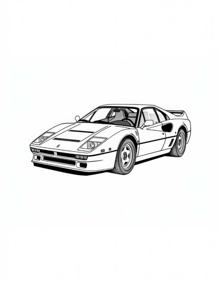 1984 Ferrari 288 GTO Coloring Page