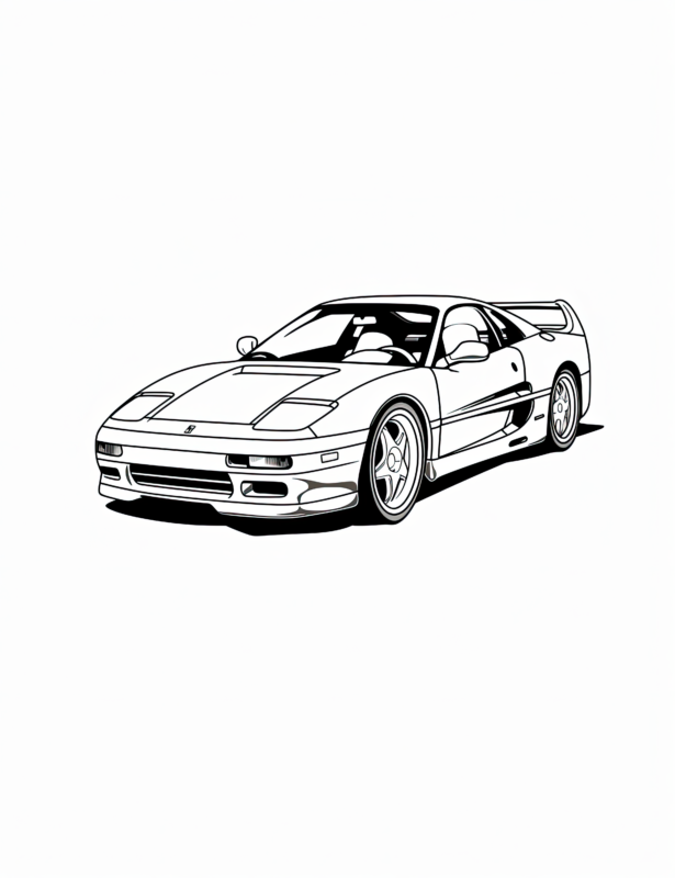 1994 Ferrari F355 Coloring Page - Sleek And Stylish Car Coloring Fun