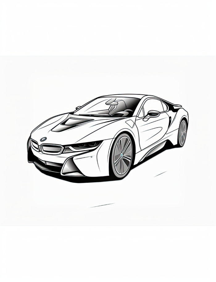 2015 BMW i8 Coloring Page