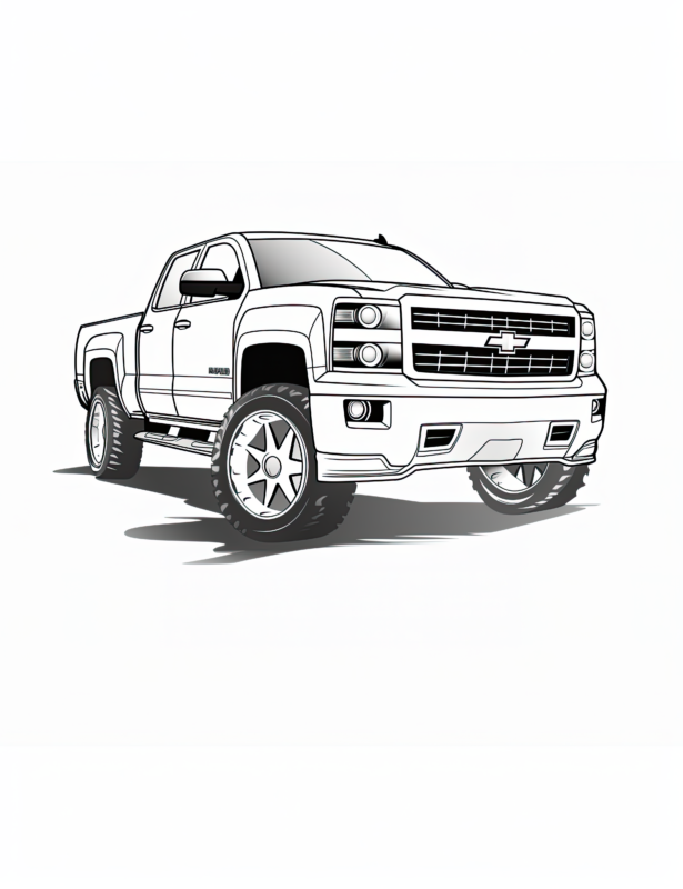 Free Printable Chevrolet Silverado Coloring Page For Kids And Adults