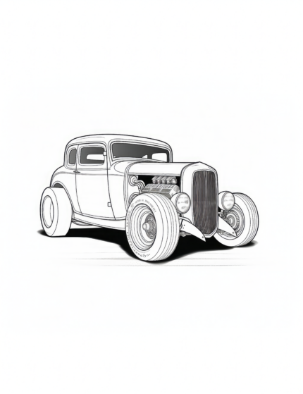 Chevy Coupe Hot Rod Coloring Page