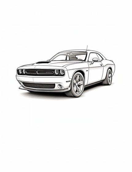 Dodge Challenger 2018 Coloring Page
