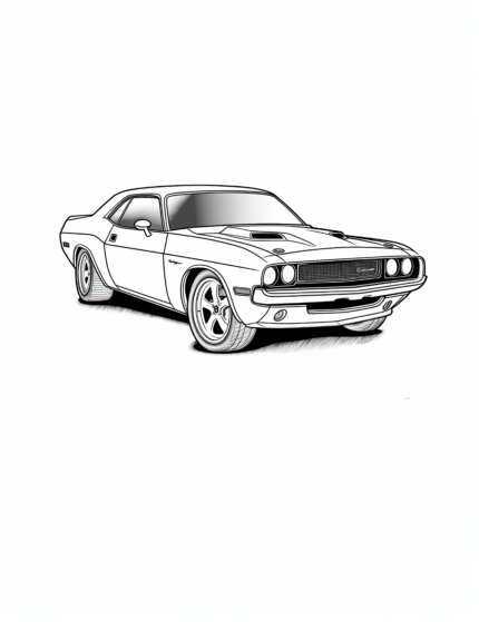 Dodge Challenger Hellcat Coloring Page