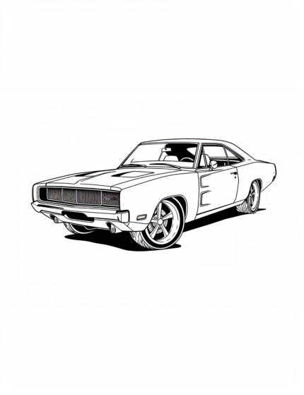 Dodge Charger RT Hot Rod Coloring Page