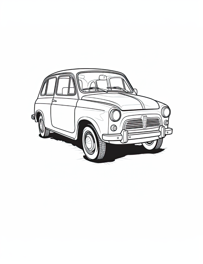 Fiat 600 Free Coloring Page
