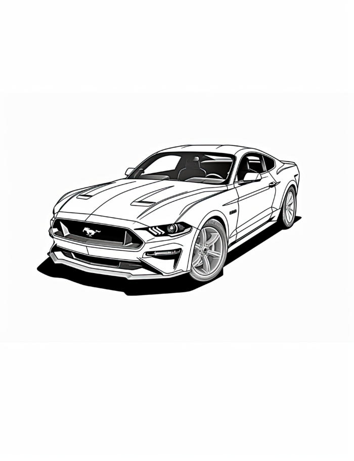 Ford Mustang GT Coloring Page