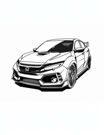 Honda Civic Type R Coloring Page